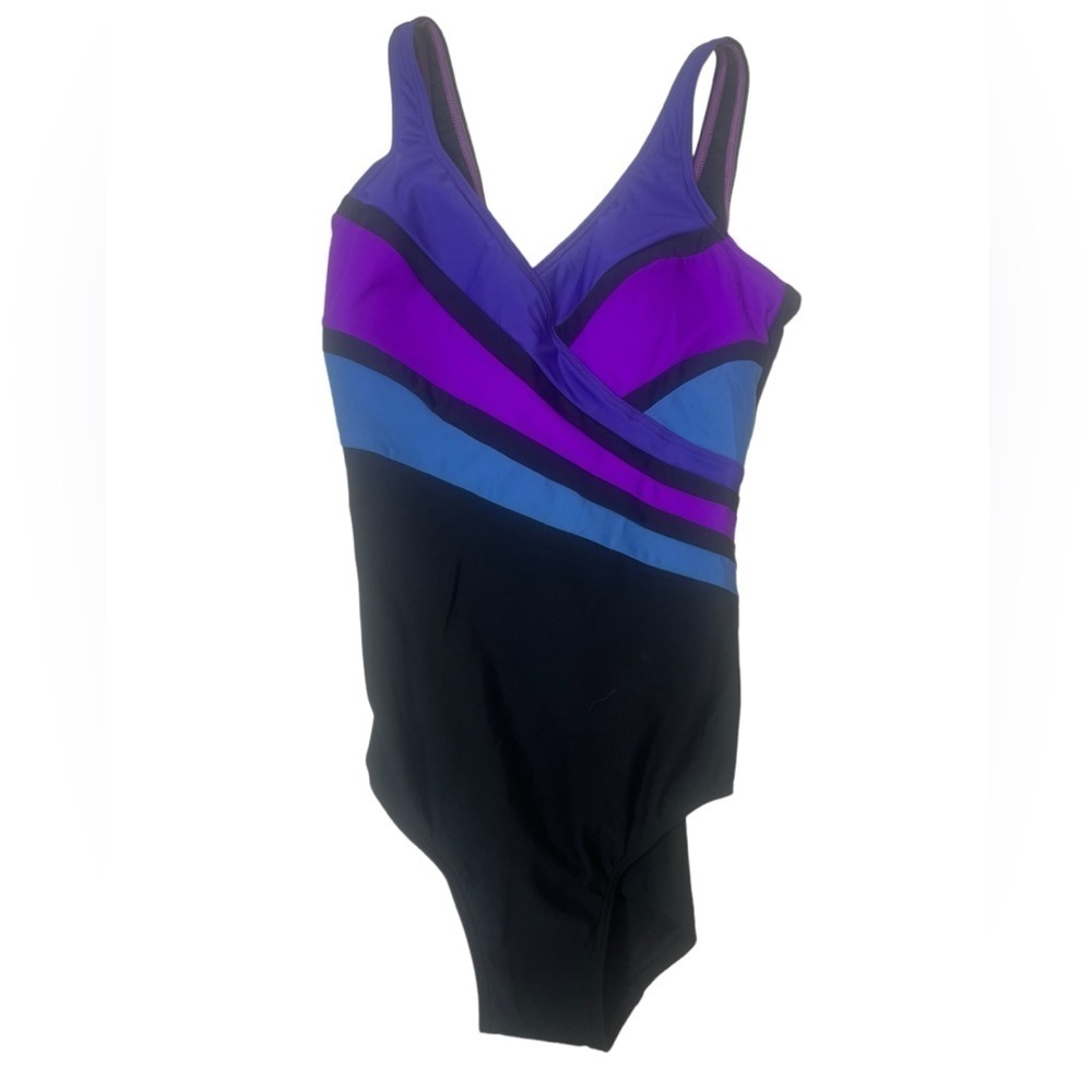 SEEKERS ESSENTIAL‎ AUSTRALIA Black/Purple One Piece Swimsuit